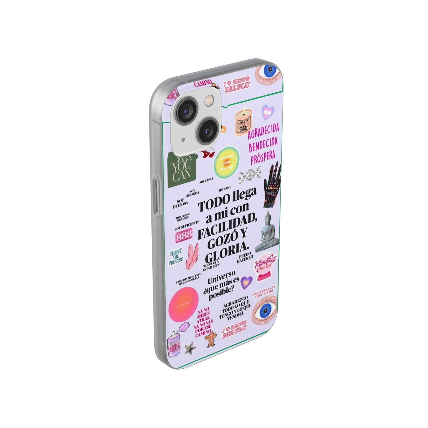 Positive Affirmation Flexi Cases for iPhone, Inspirational Phone Cover, Motivational Case, Gift for Her, Trendy Phone Protector